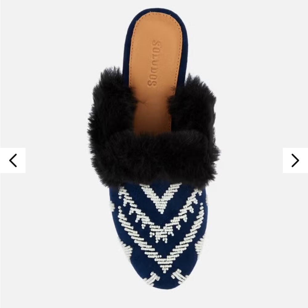 Soludos Sedona Faux Fur Beaded Mule